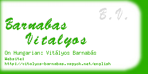 barnabas vitalyos business card